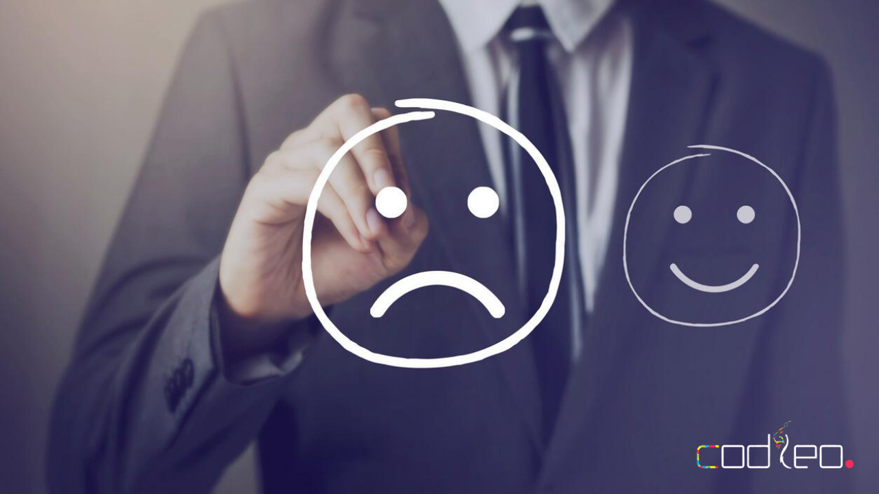 Smiley emoji showing customer complaints are good