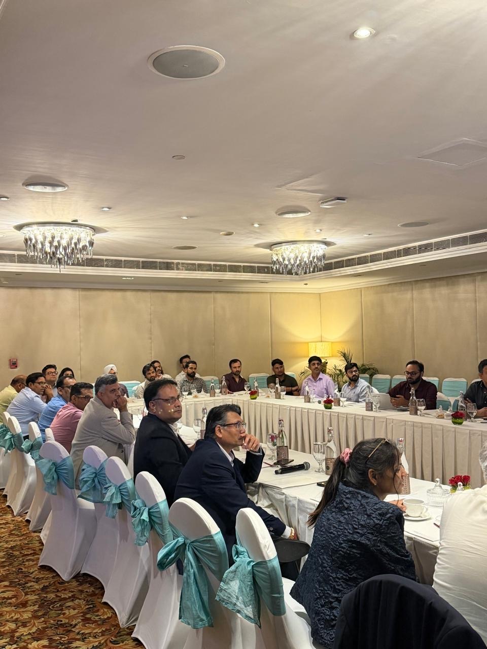 Audience gathered for an industry presentation