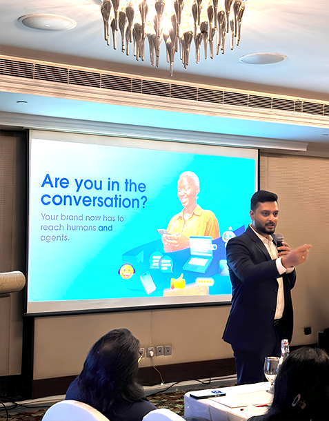People connecting at a professional gathering