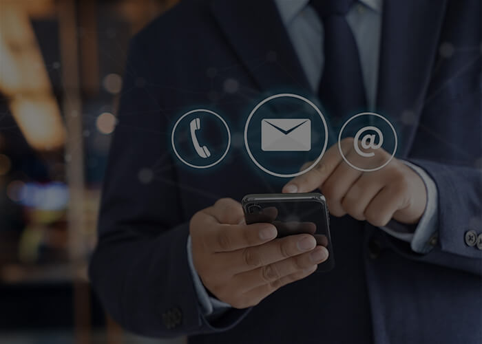 Man messaging on phone